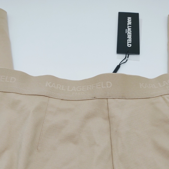 Women's Karl Lagerfeld Paris Tan Zip Detail Pull On Pants - Picture 3 of 6